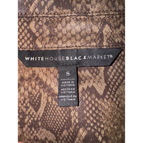 WHITE HOUSE BLACK MARKET Snake Print Denim Jacket Women's Size Small - Picture 6 of 7